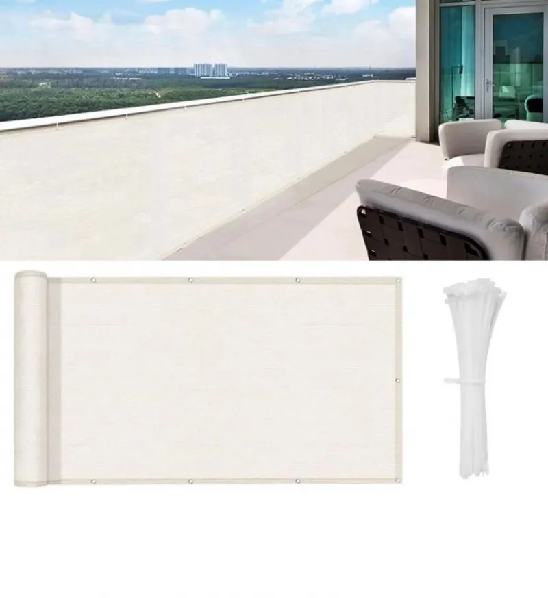 Balkon Demiri Perdesi KREM Korkuluk Perdesi Çit File Gölgelik