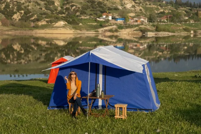 Tek Odalı Mavi Kamp Çadırı