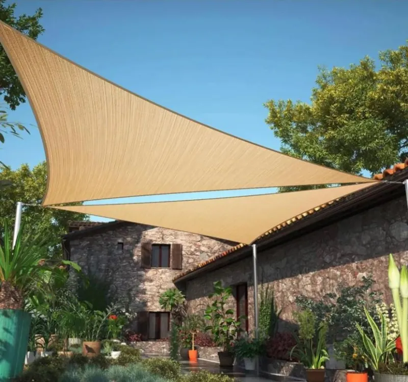 ÜÇGEN GÖLGELİK TENTE FİLE BEJ 3,6 X 3,6 X 3,6